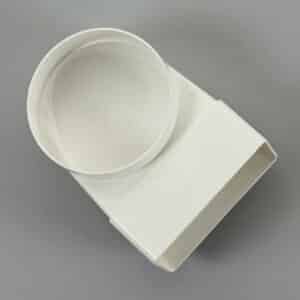 20K15-130 kanaal 150 x 75mm, bocht haaks naar rond 125 mm wit